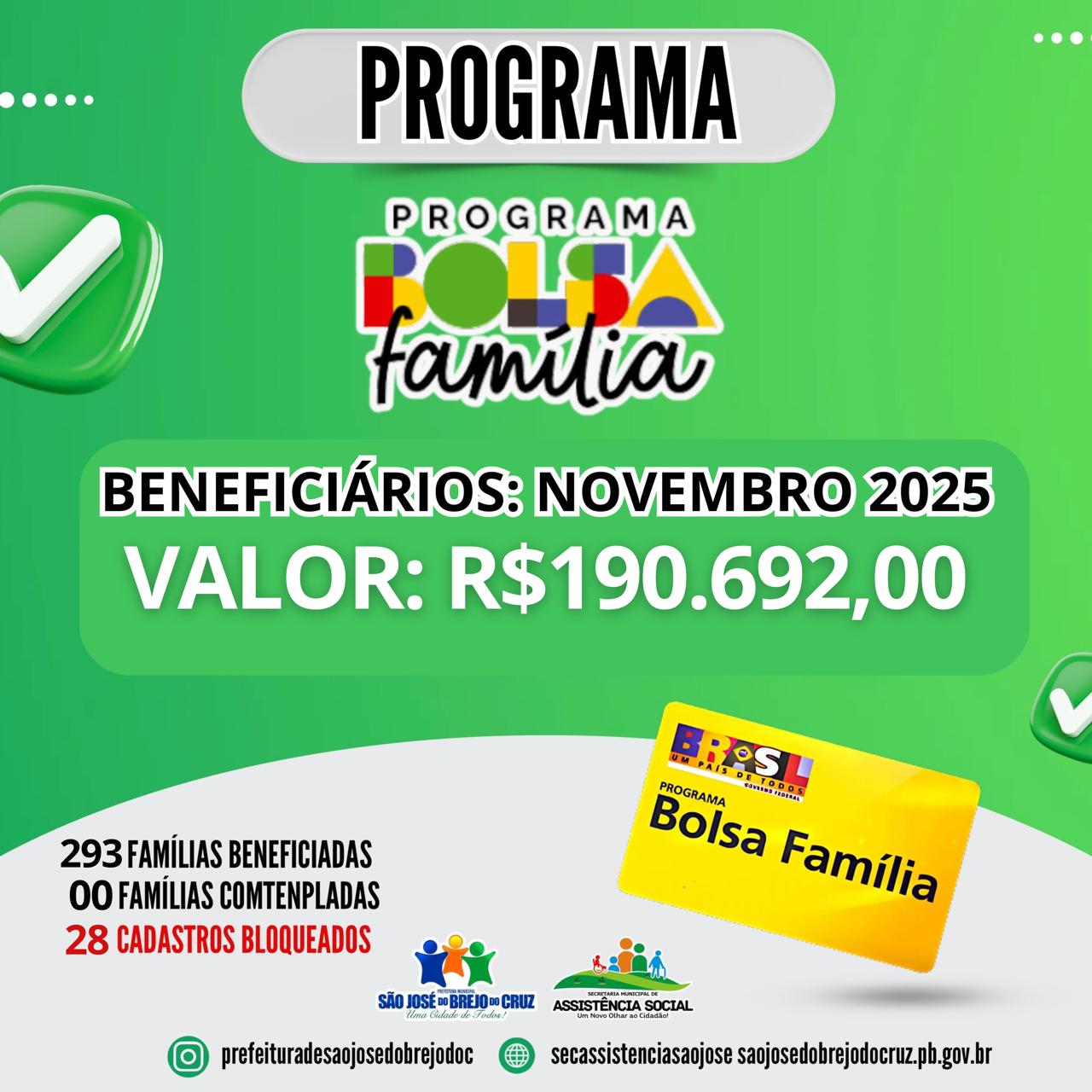 Leia mais sobre o artigo Programa Bolsa Família: Benefícios Liberados – Novembro de 2025