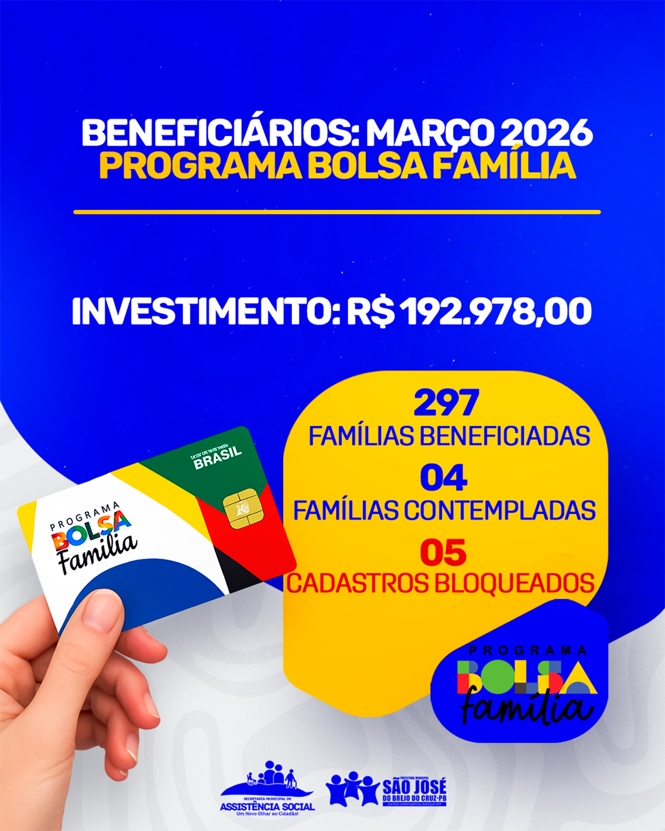 Programa Bolsa Família: Benefícios Liberados – Março de 2026